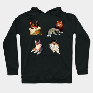 Painted Medieval Cats Hoodie